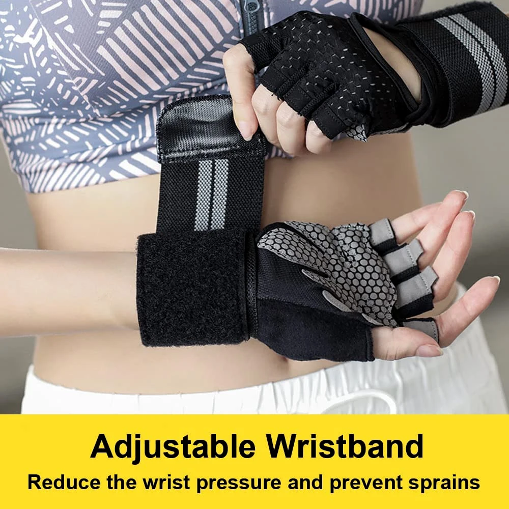 1Pair Half Finger Gym Fitness  - đánh giá và giá Weightlifting Gloves